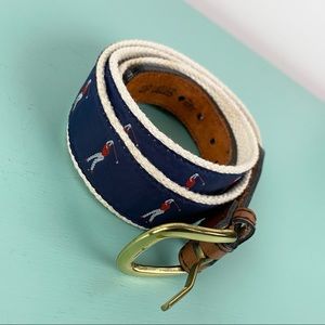 Vintage Canterbury Swinging Golfer Leather Belt